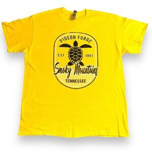 Pigeon Forge Unisex Smoky Mountains Tennessee T Shirt Top Short Sleeve Yellow Lg